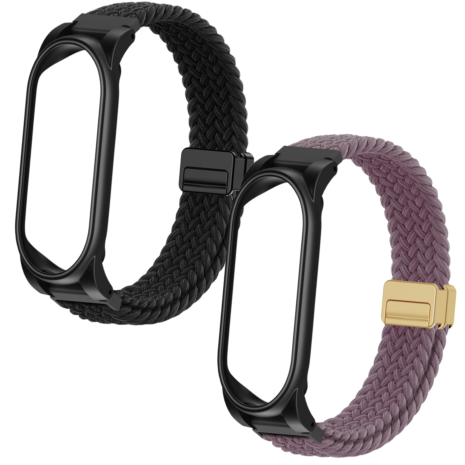 2 Pack Adjustable Braided Wristband Compatible with Plaud NotePin AI Voice Recorder,Breathable Soft Wearable Strap with Magnetic Buckle and PC Case,Lightweight Band,Note Ai Voice Recorder Accessories