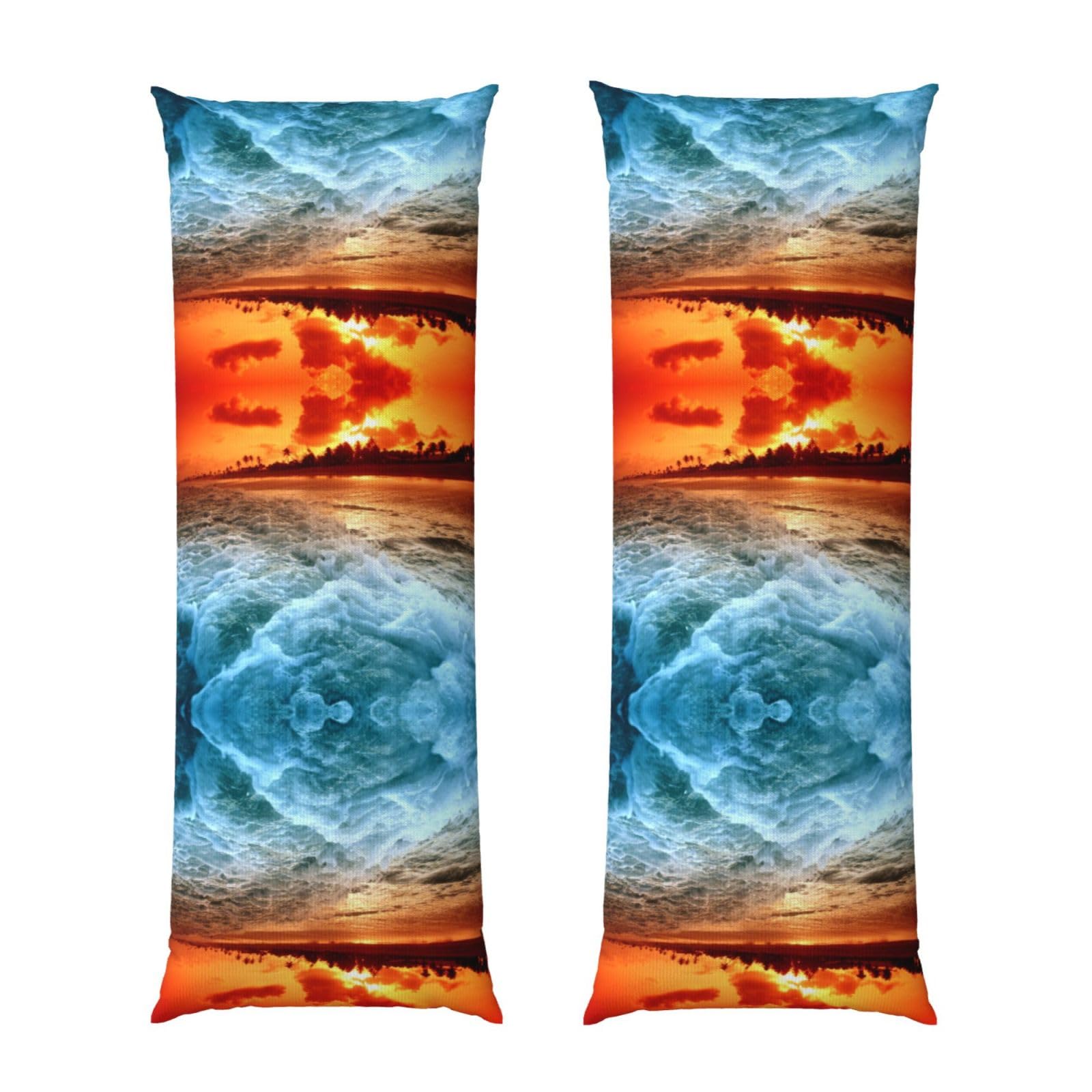 Housse de coussin microfibre douce Beach Sunset finitions premium