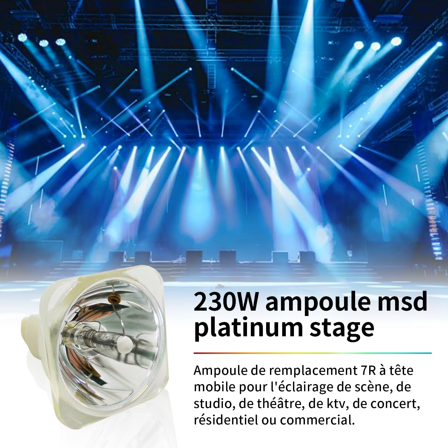 MSD Platinum Beam 230W 7R Lamp per Luce a fascio con testa mobile, Lampada 7R 230W per Teste Mobili Luci dj, Lampada da Palcoscenico Elettroniche Lampadina 230W Lampadina di ricambio