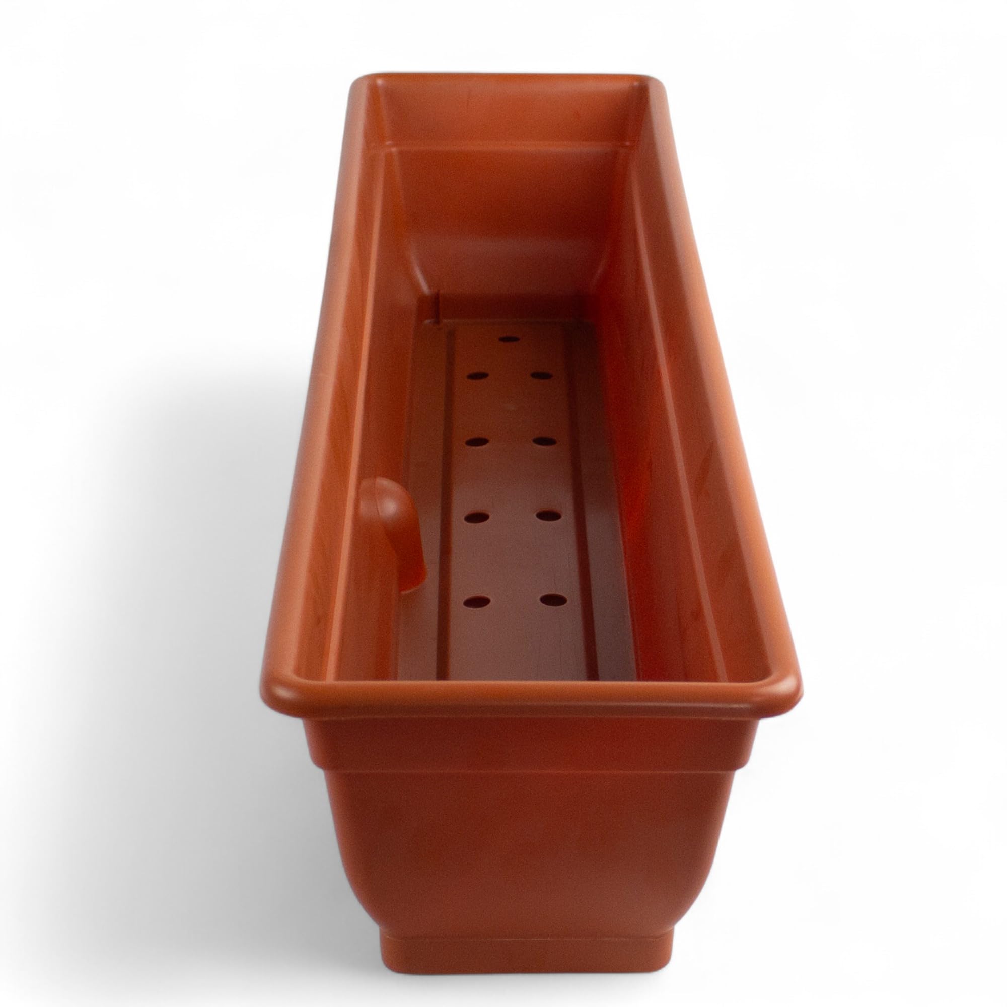 Pincho Macetero Rectangular Exterior - Jardinera Balcon, Macetas Rectangulares Plastico, Macetero Rectangular Marron, Macetas Exterior Grandes Resistente - 80x20x16cm Plastico (2)
