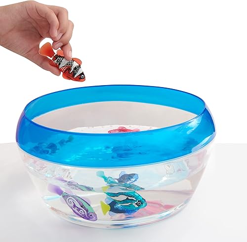 Miniatura 6 de Robo Alive Pez Robótico Robo Fish Peces Robóticos Nadadores (Azul + Rojo Paquete de 2) por ZURU Activado por Agua, Cambia de Color, Viene con