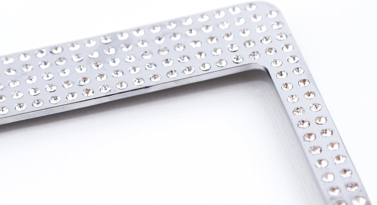 The Friendly Swede Sparkle Crystal Bling License Plate Frame with 8 Crystal Rows in Gift Box (Clear)