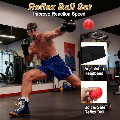 Miniatura 5 de Freestanding Puncing Bags for Adults Teens, Heavy Bag with Stand Boxing Bag with Boxing Gloves, Electric Air Pump, Reflex Ball, 70" Kickboxing Bag
