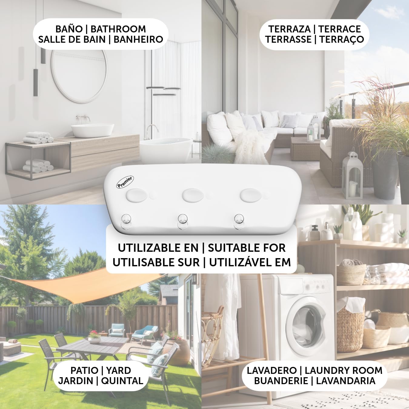 M67642 104003 Wall Mounted Drying Rack, Acrylonitrile Butadiene Styrene, White