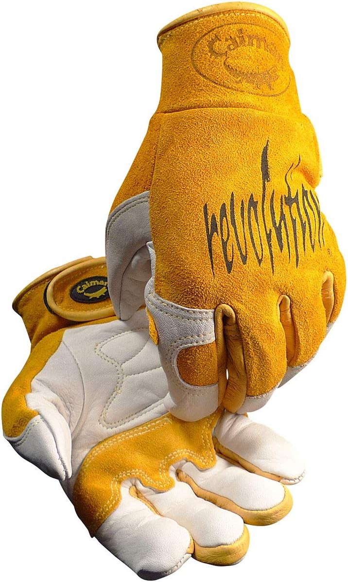 Caiman Luxury Pro Series White Tail Deerskin Gloves, XLg/Yellow Cold