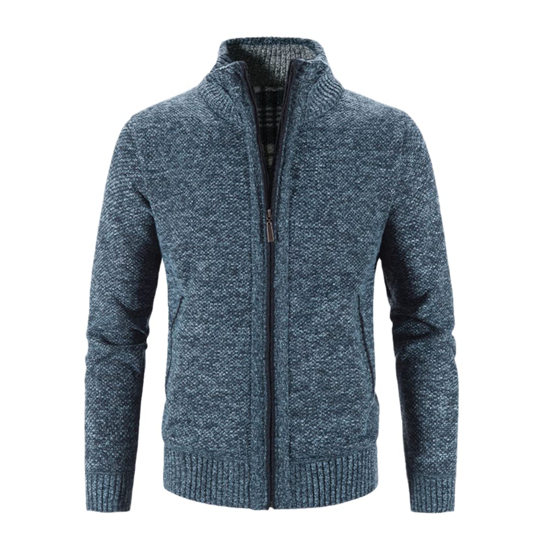 Suéter de punto de los hombres Moda Slim Fit Cardigan Causal Suéteres Abrigos Sólido Solo Breasted Cardigan