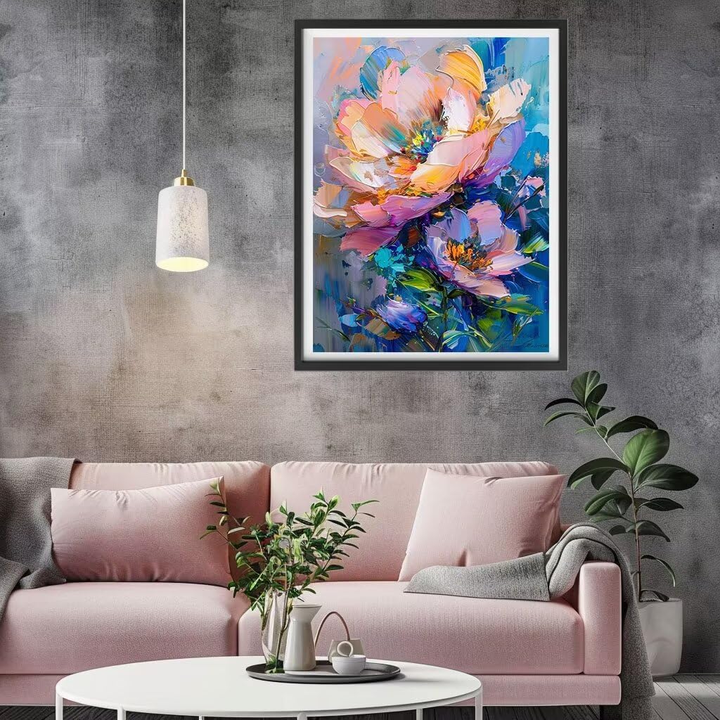 Pintura Por Números Para Adultos De 70x90 Cm – Lienzo Floral Abstracto, Kit Con Pinceles Y Pintura Acrílica, Decoración Del Hogar