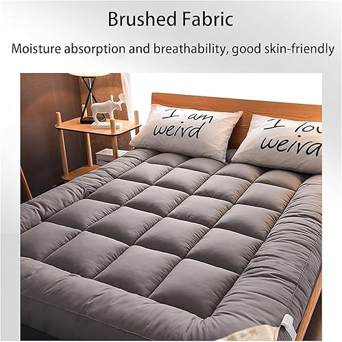 Miniatura 7 de Colchón tipo futón japonés de algodón plegable de 4 pulgadas, tamaño Queen, matrimonialindividual con núcleo de soporte ergonómico, portátil para