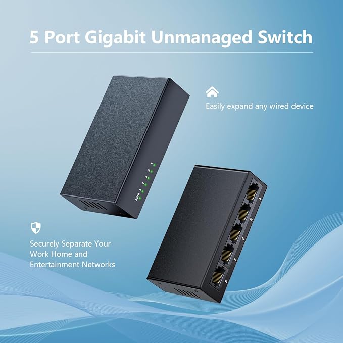Switch Ethernet Gigabit 5 Puertos No Gestionado miniatura 2