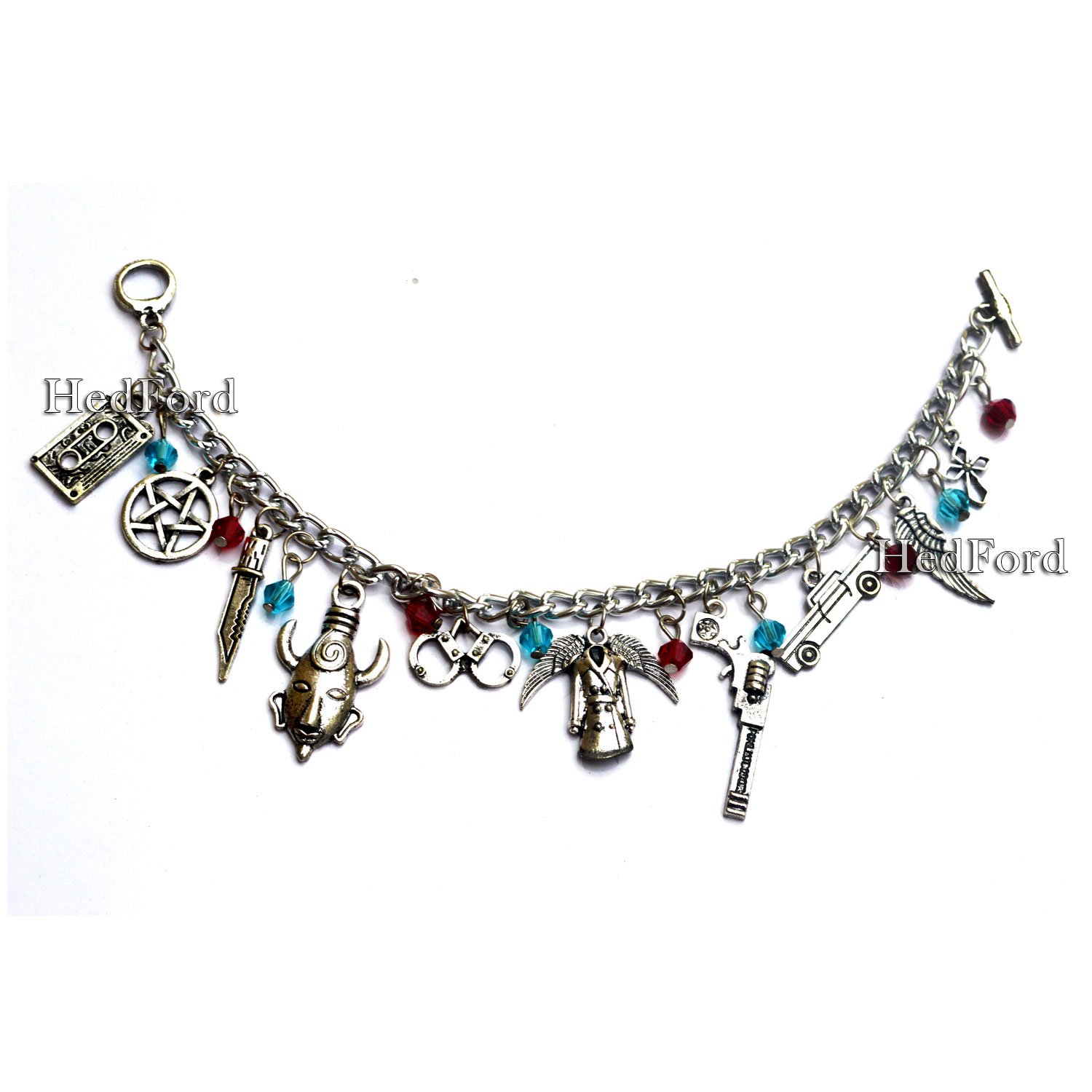 Hedford Supernatural Tv Series Antique Themed Charm Bracelet