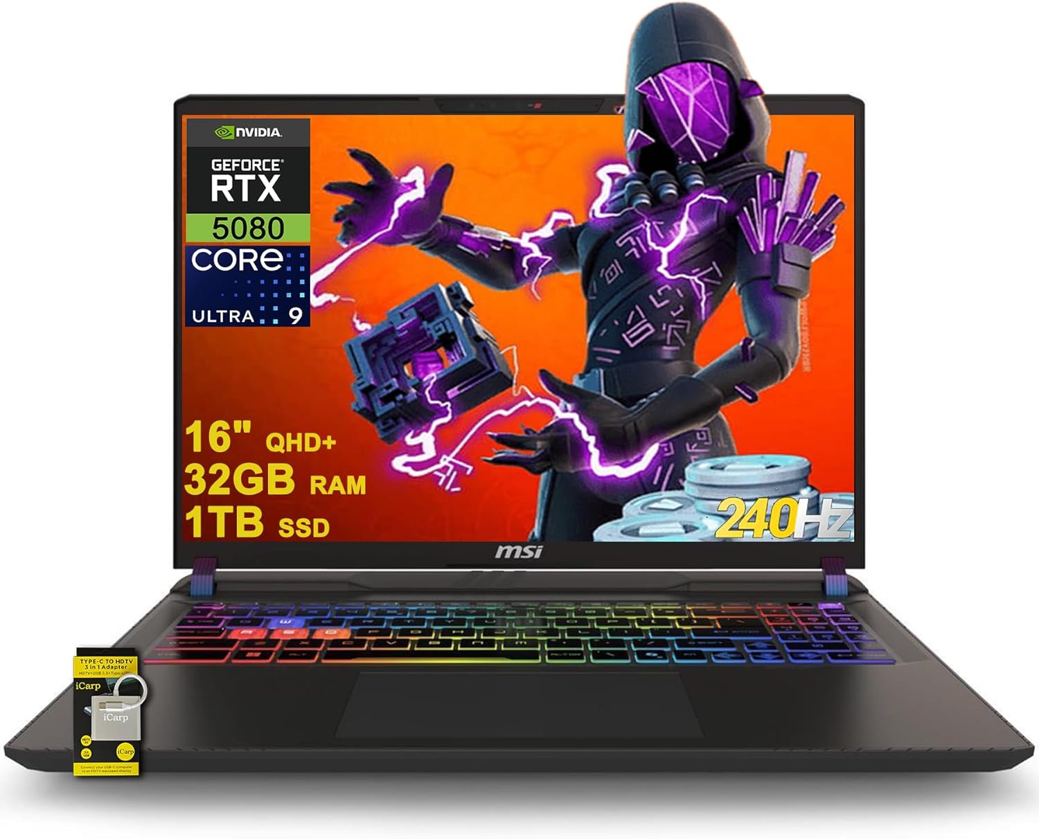 msi Vector 16 HX AI Gaming Laptop 16″ QHD+ IPS 240Hz Intel 24-core Ultra 9 275HX…