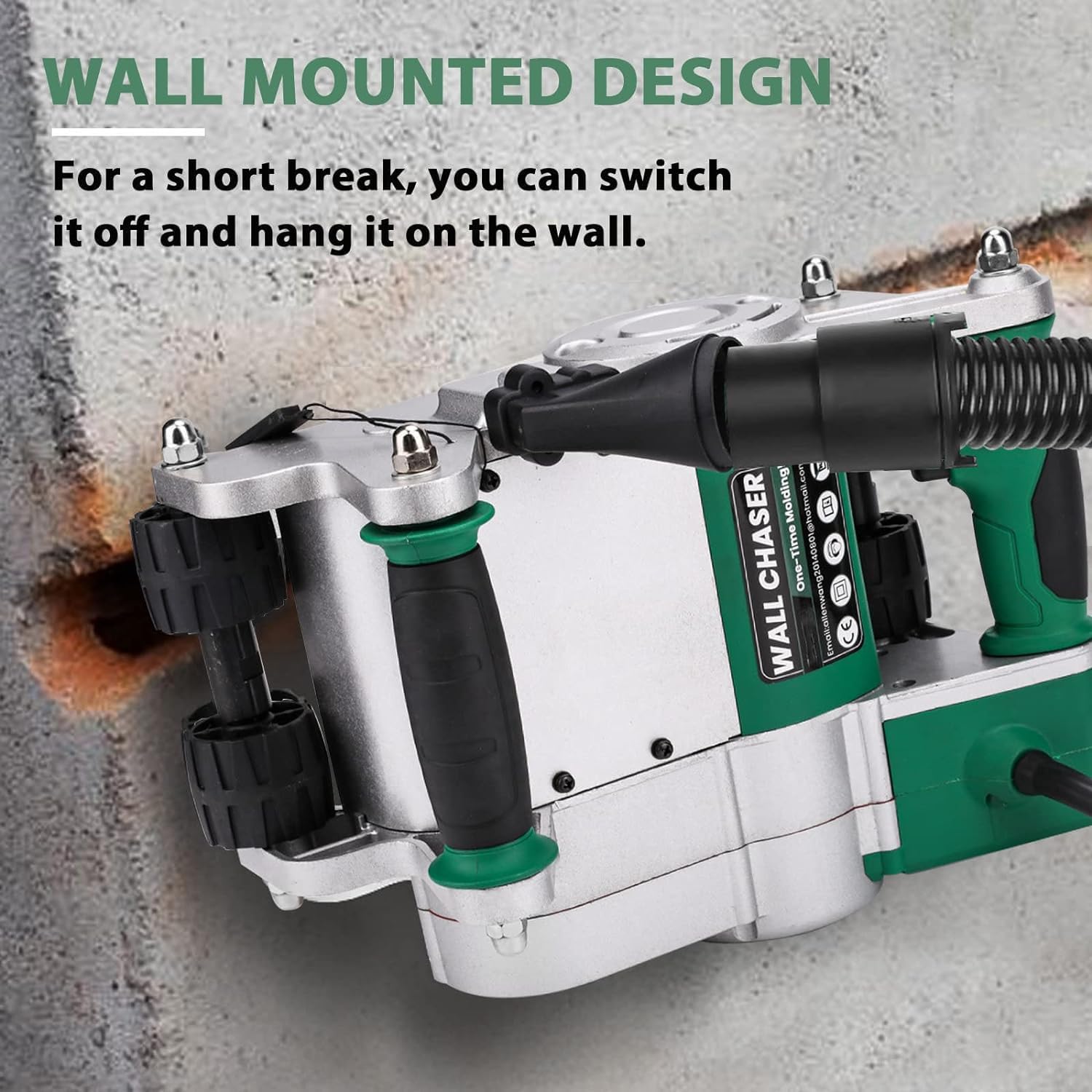 Rozadora de pared eléctrica, máquina ranuradora de pared sin polvo de 1100 W, máquina cortadora de pared de hormigón, hoja de aleación de 25 mm + 35 mm, ajuste de profundidad de ranurado de 20-30 mm,
