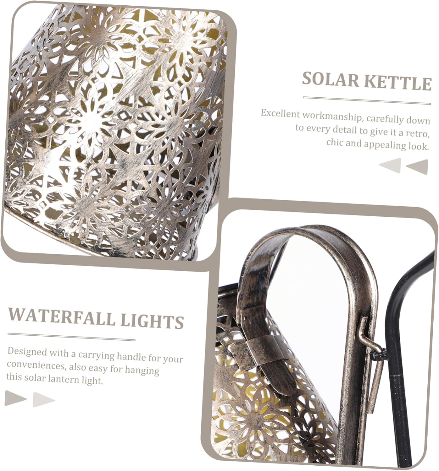 Solar Watering Can Lantern for Garden Decor Creative Solar Kettle Lantern Vintage Iron Design for Outdoor Landscape Waterproof and Energy Saving