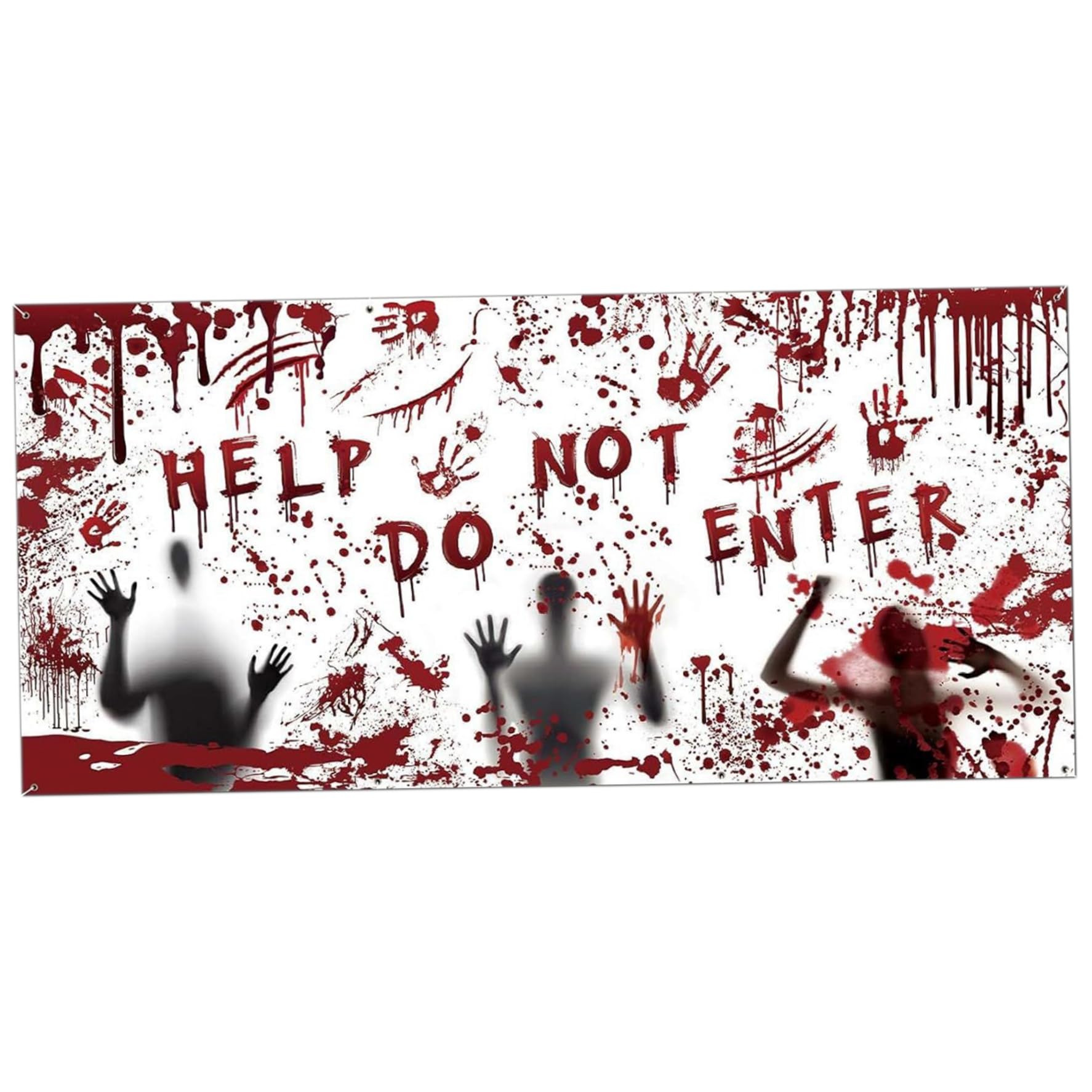 Monwssoe Halloween Decor, Halloween Garage Door Decorations, 13x6ft Large Garage Door Banner, Horror Hanging Backdrop Banner for Spooky Party, Wall Style 2