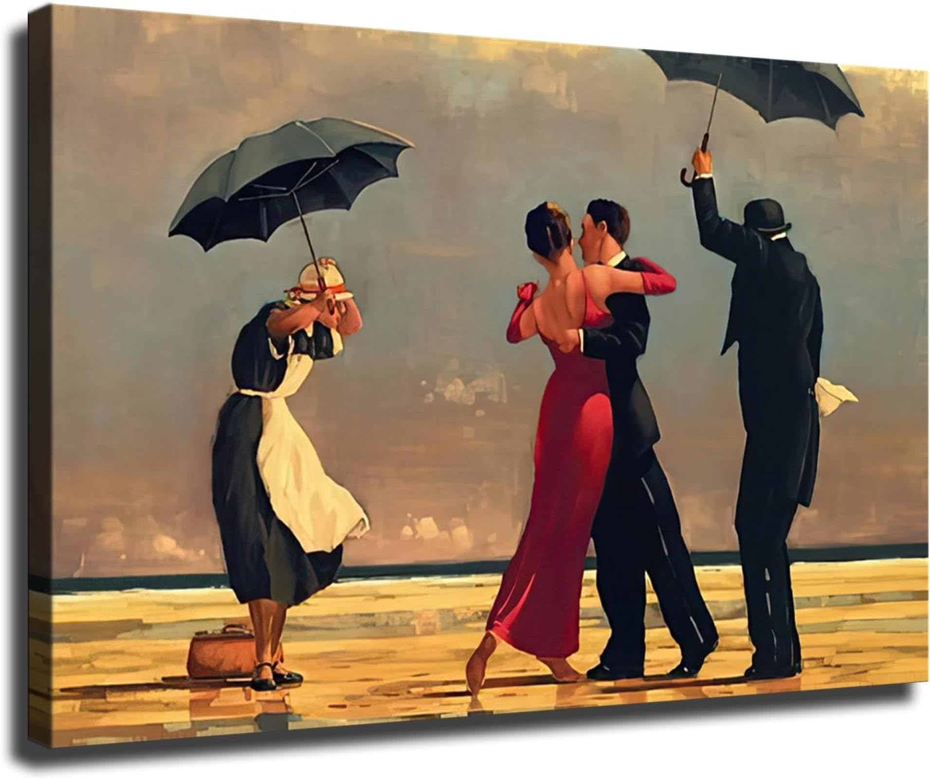 LSYALUCK Poster d'arte romantica per The Singing Butler di Jack Vettriano, stampa artistica moderna per l'arredamento del soggiorno, cornice interna 45x75cm(18x30 pollici)