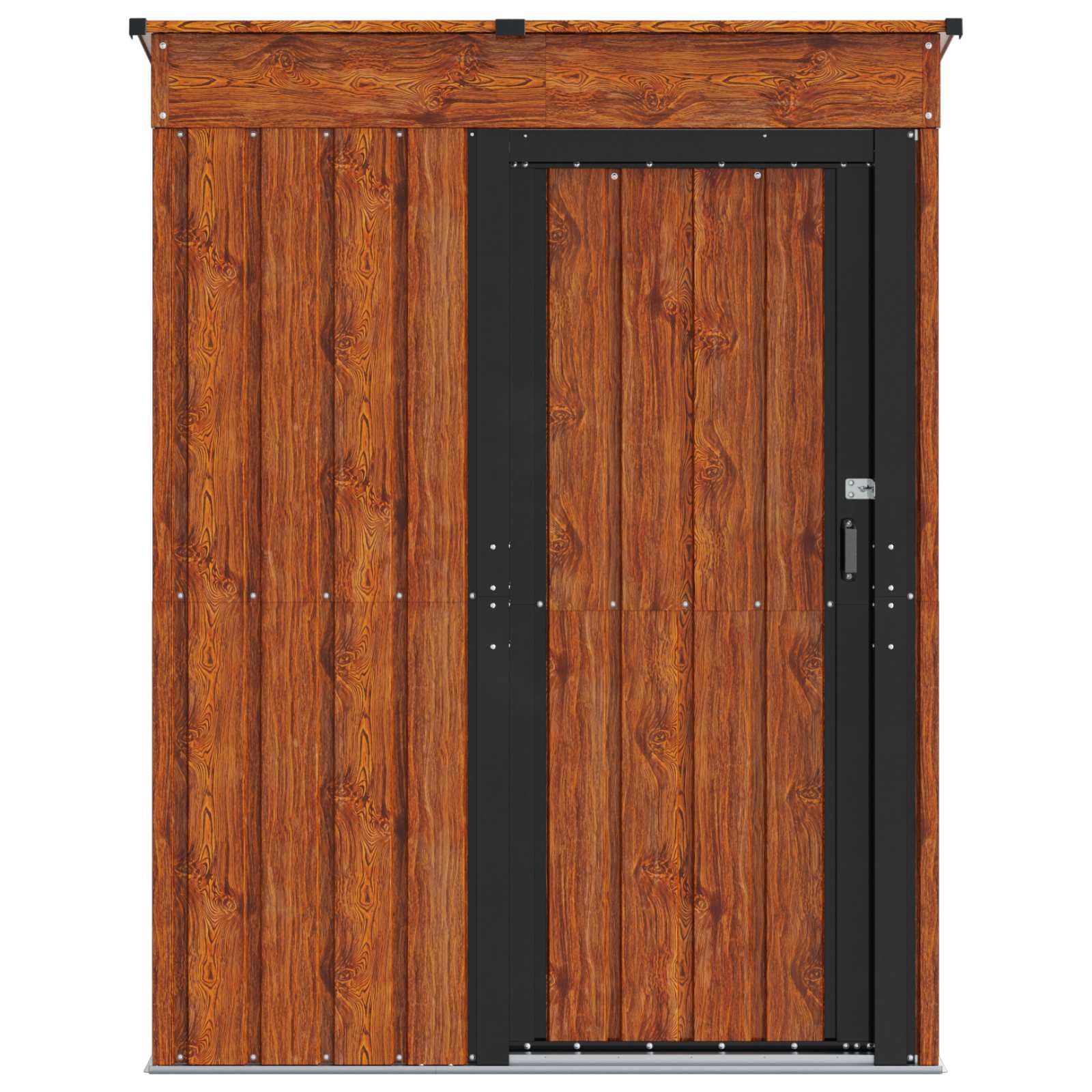 Domki ogrodowe, brązowe, metalowe, 137 x 81 x 180 cm, szopa ogrodowa, szopa na narzędzia, na taras, balkon, miejsce do przechowywania narzędzi, kosiarek, rowerów, grilla