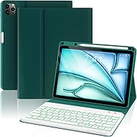 Vista 16 de Funda de teclado para iPad Air 5ª/4ª Pro de 11 pulgadas, funda de teclado inalámbrica desmontable retroiluminada de 7 colores con soporte