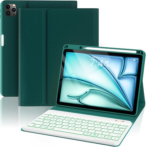 OPAKIT Keyboard Case for iPad Air 5th/4th Pro 11 inch, 7-Color Backlit Detachabl