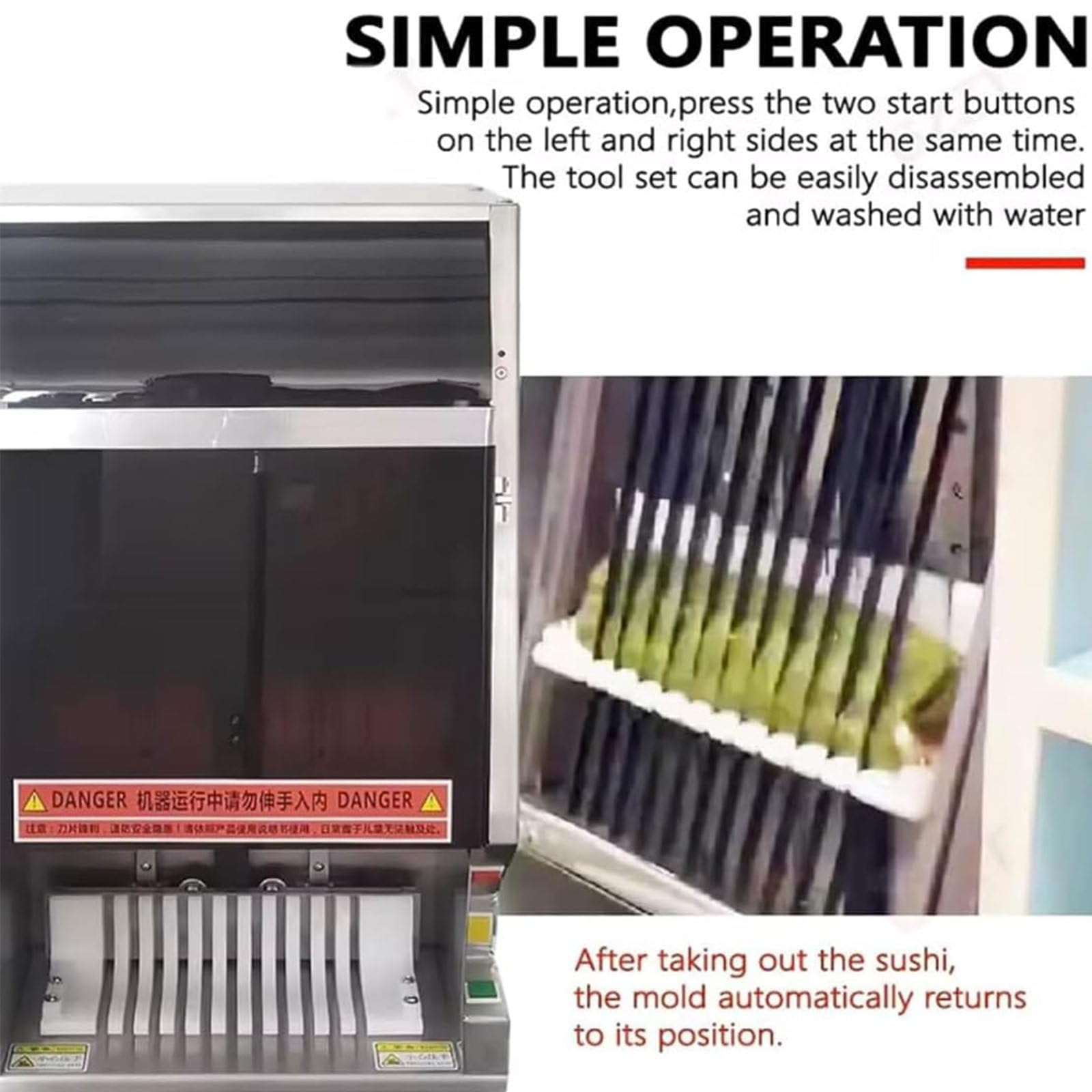 Cortador de Rollos de Sushi - Máquina automática para Cortar en Secciones de Forma rápida y Sencilla, Ideal para la elaboración de Platos de Bricolaje en la Cocina.