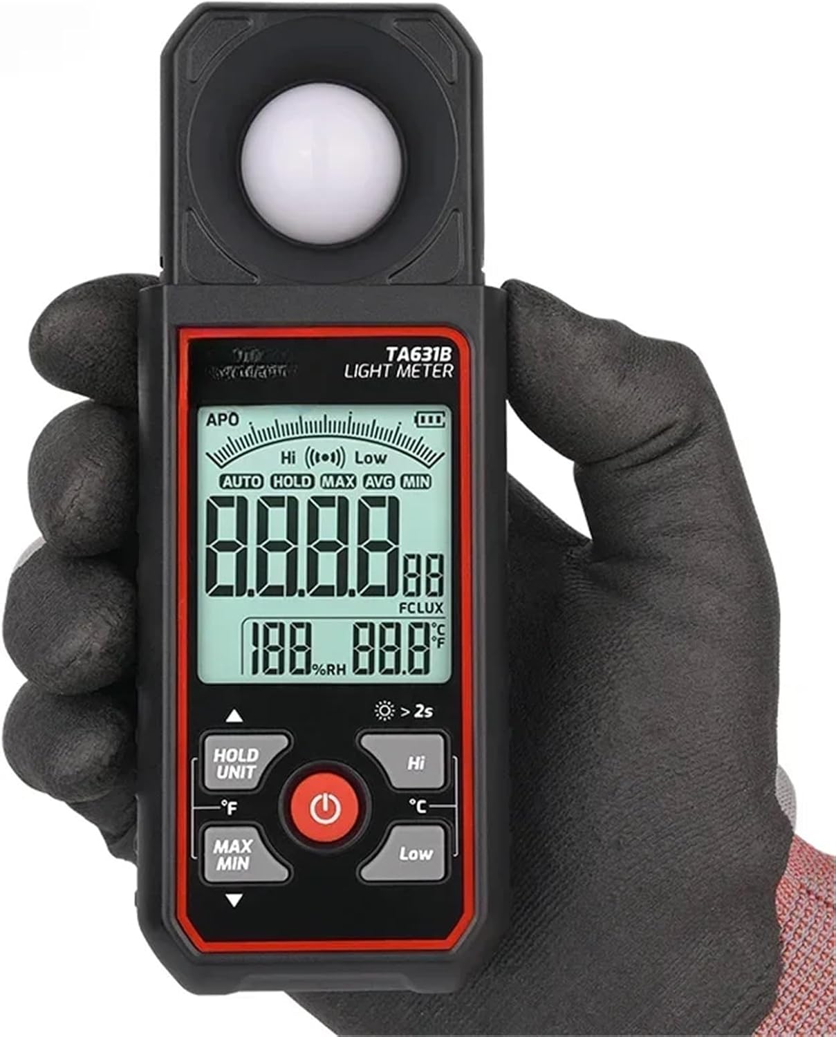 Illumination Meter TA631A Light Meter Lumen Tester Brightness Photometer Illumination Meter Light Photometer(TA631B 300000 LUX)