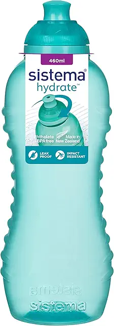 Gourde Sport Sistema Twist 'n' Sip 460 ml - Bouteille d'eau étanche verte