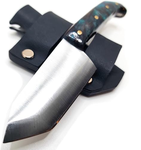 Handmade Mini Hunting Knife Made In USA Custom EDC Tanto Resin Handle Knife Bush Knife Austin Blades