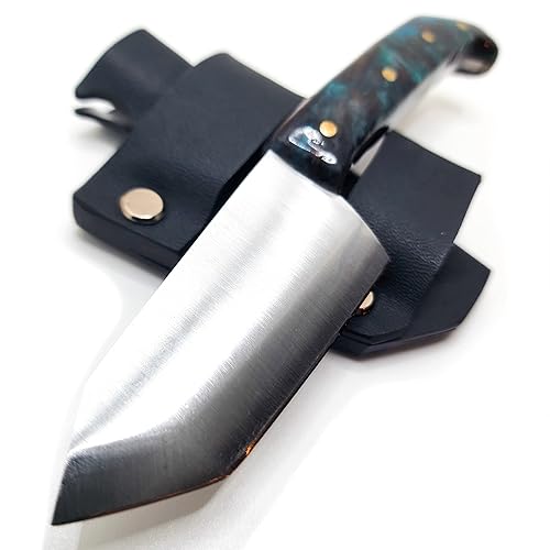 Handmade Mini Hunting Knife Made In USA Custom EDC Tanto Resin Handle Knife Bush Knife Austin Blades