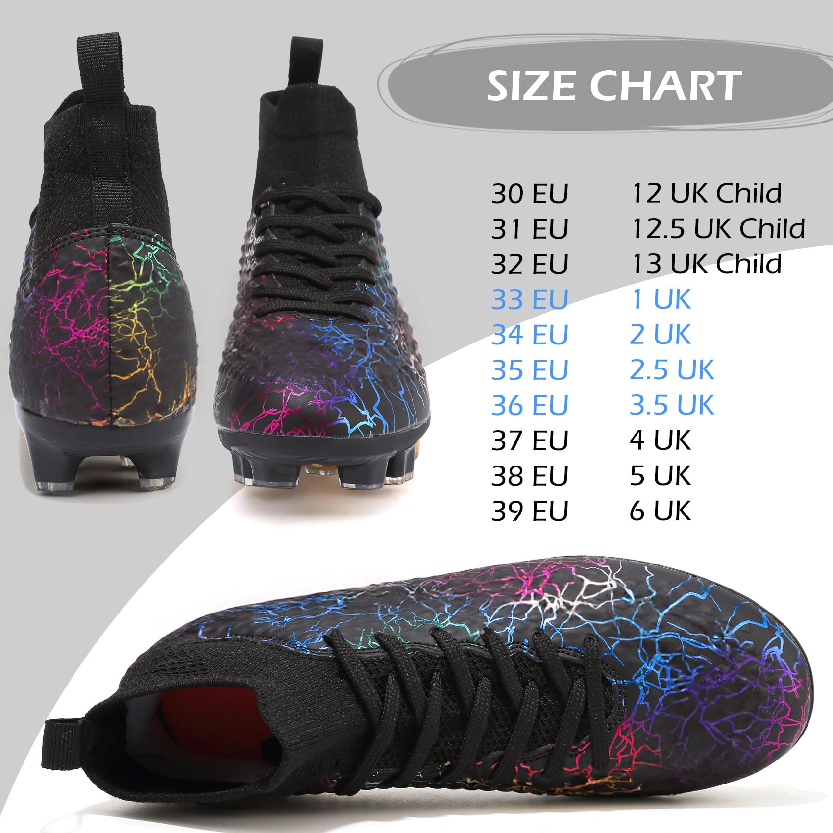 PiDaGlobal Scarpe da Calcio Bambini e Ragazzi Tacchetti da Professionali attività all'aperto Scarpe per Competizioni e Allenamento Scarpe da Calcetto per Adolescenti