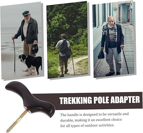 Miniatura 3 de minkissy Mango de bastón de senderismo de repuesto para bastones de senderismo y senderismo, cómodo sin diseño para actividades al aire libre, se
