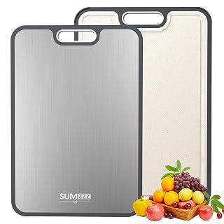 Titanium Cutting Board for Kitchen, Cutting Board Double Sided Food Grade, Pure Titanium/PP, Easy to Clean Large Size 16”×10” - Amazon product rated Grade A