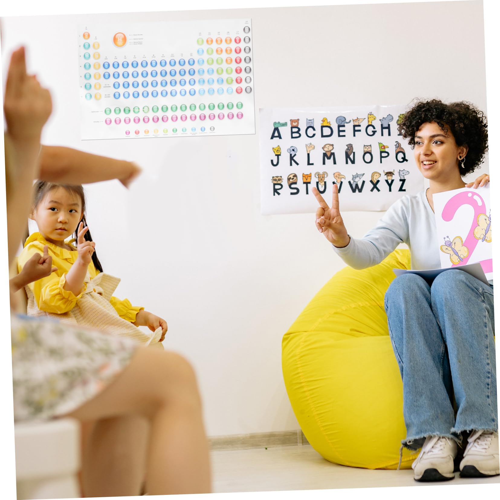Zerodeko 5 Pezzi Dipinti di insegnamento della chimica manifesto scientifico Arredamento da parete decorazione elemento scuola Tabella degli elementi Poster in classe chimica Carta
