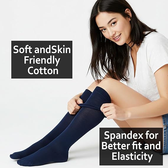 Falari 3-Pack Women's Over the Calf Knee High Trouser Socks, Comfortable Everyday Wear