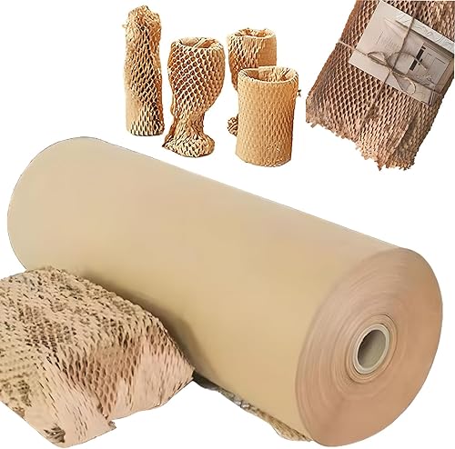 Papel de embalaje de panal ecológico, rollo de envoltura de panal de abeja de 15 pulgadas x 820 pies para envíos en mudanza, regalos de embalaje,