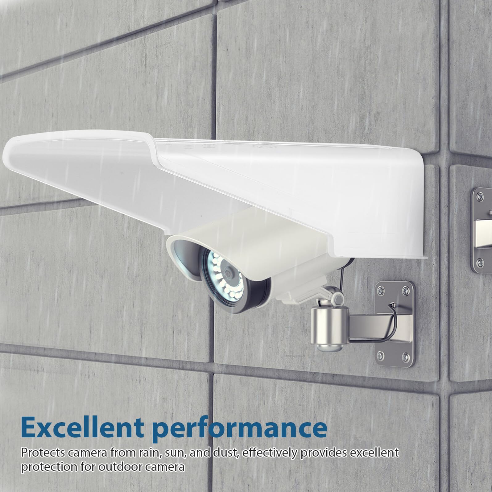 NUOBESTY Protector de Cámara Exterior Resistente Intemperie Funda Protectora de Plástico para Cámaras y 3 Unidades Parasol contra Lluvia y Rayos UV