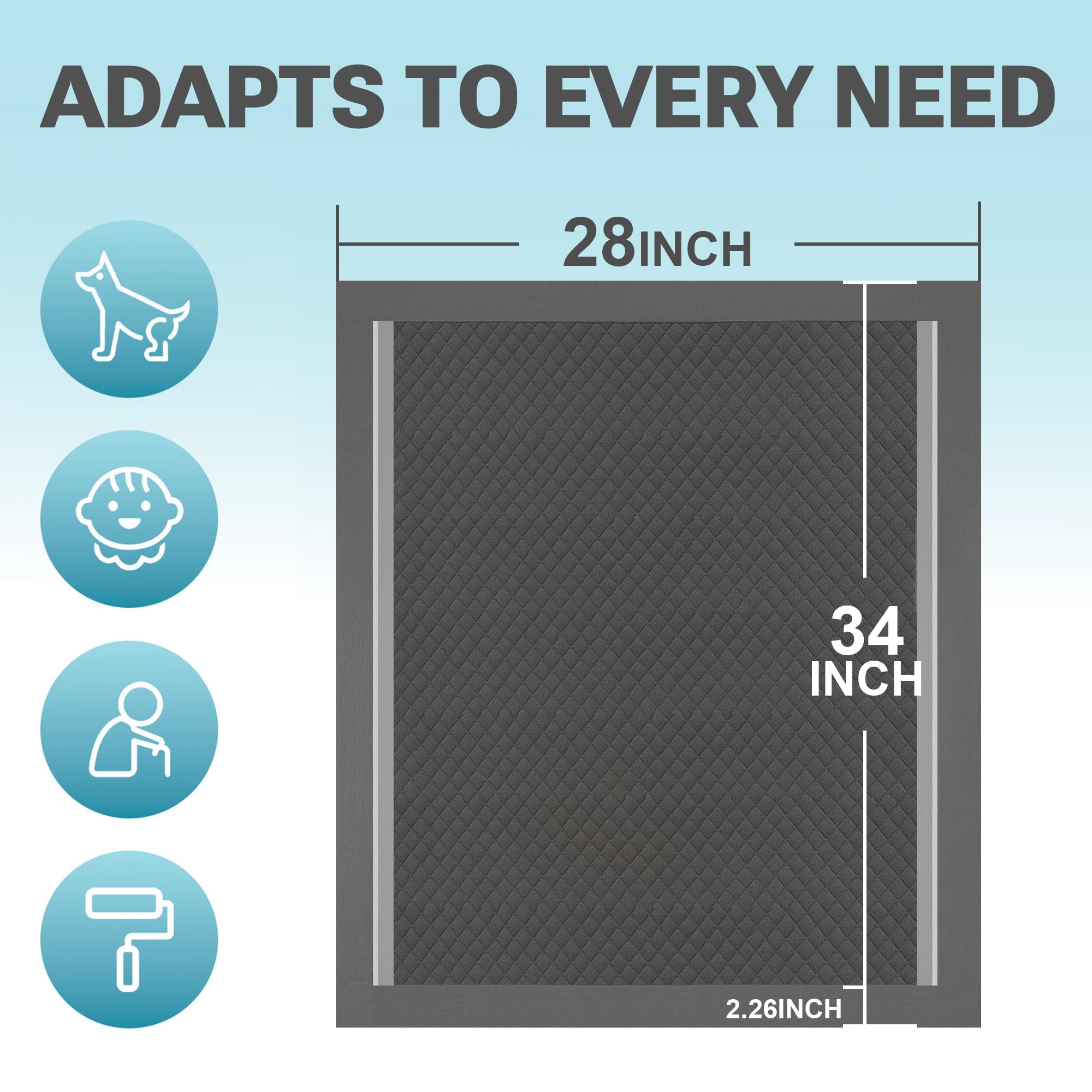 CLEAN SPACES Almohadillas de carbón para cachorros, extra grandes, desechables, para orinar, para perros, almohadillas de entrenamiento para orinar, almohadillas con carbón activado para eliminar el