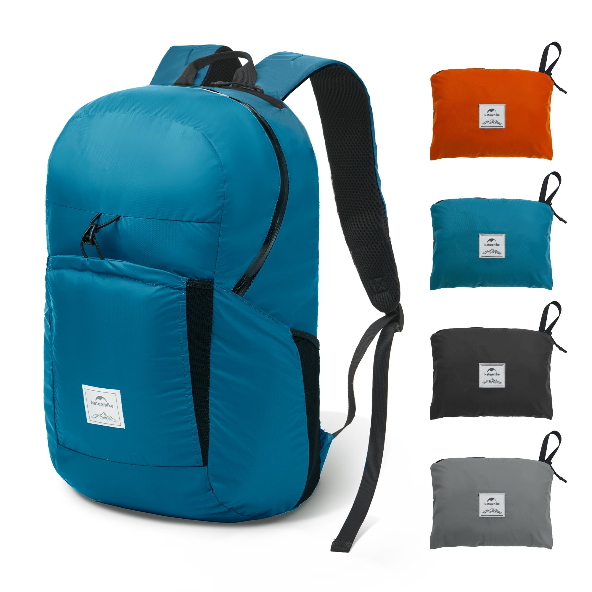 Naturehike Packable Backpack - Ultra Lightweight Foldable Daypack, PU2000mm Waterproof 30D Nylon Compact Hiking Rucksack for Travel Camping OutdoorοΌBlue 30L