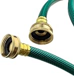 Darnassus PVC Garden Hose 1/2 Inch Green Heavy Duty Water Hose with Solid Brass Fittings,No Leaking, Flexible,for outdoors,Lawns,Patio (25 FT, Green, Brass Fittings)