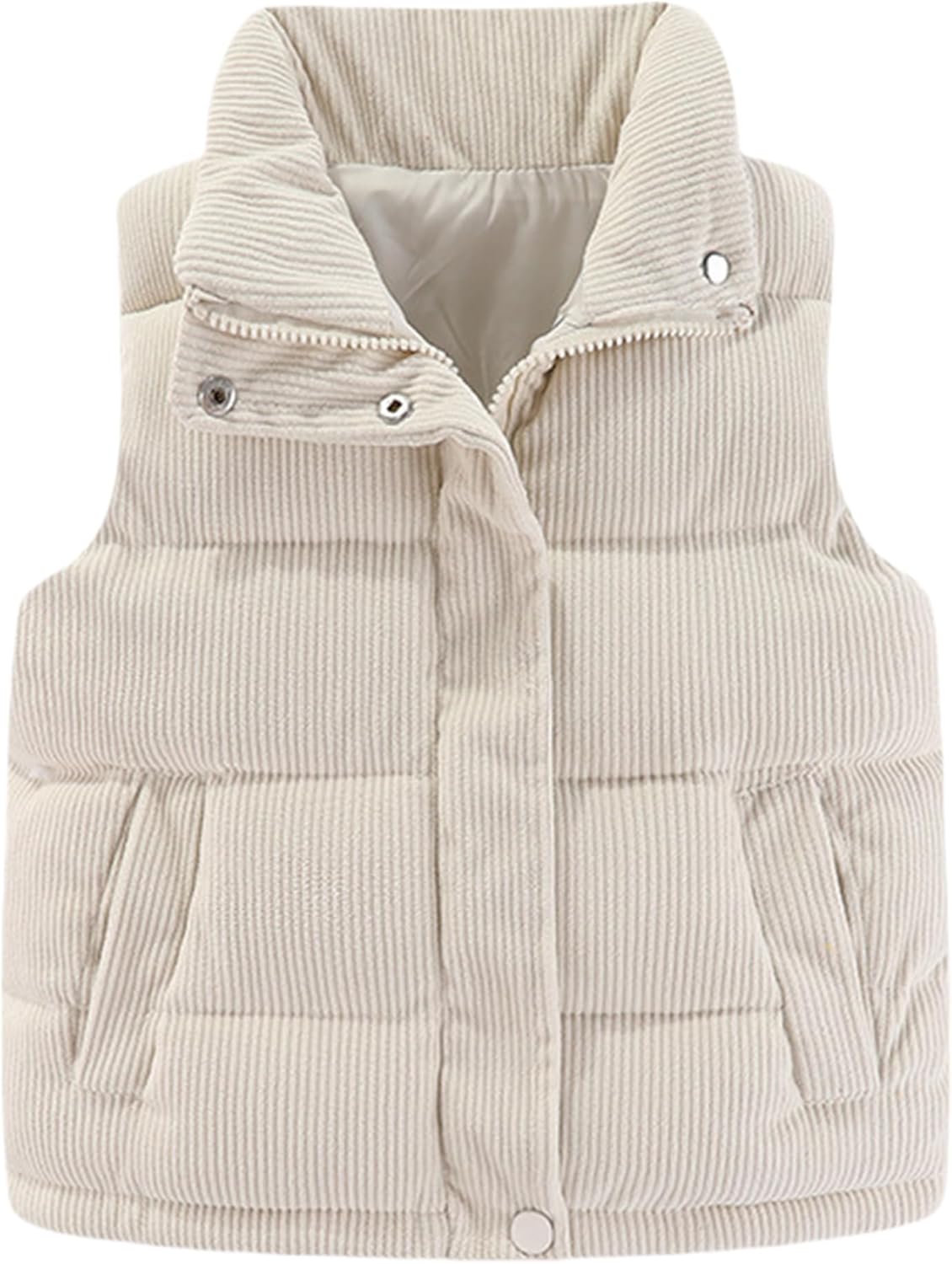 Happy Cherry Corduroy Vest for Toddler Baby Sleeveless Winter Jacket Stand Collar Thick Warm Coat 1-10Y