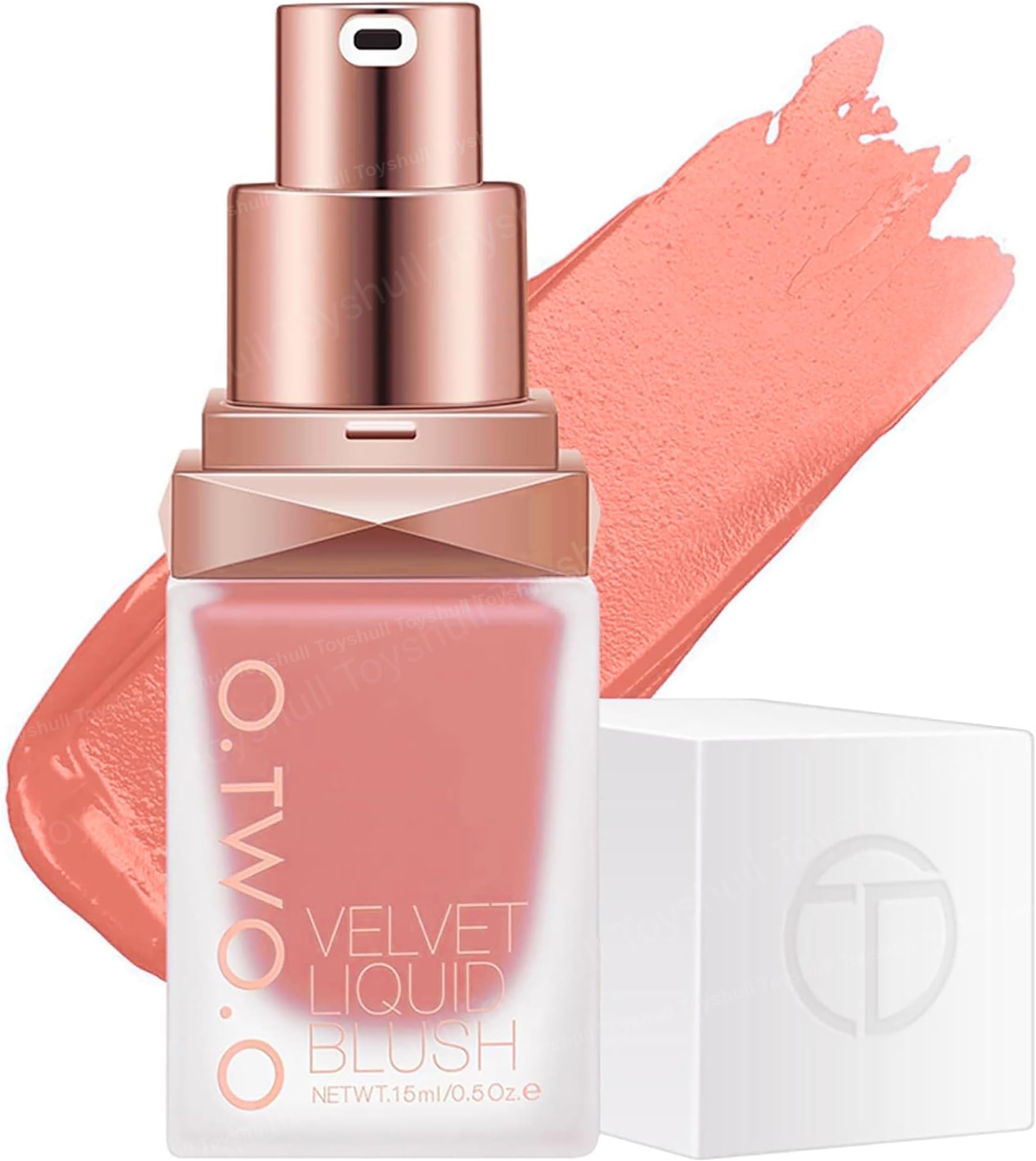 TOYSHULL O.TWO.O Liquid Blusher - Intense Pigmentation, Waterproof, Long-Lasting, Easy To Apply Makeup Blush, girls make up, glow up, gift - (SALMON PINK, 15ml)