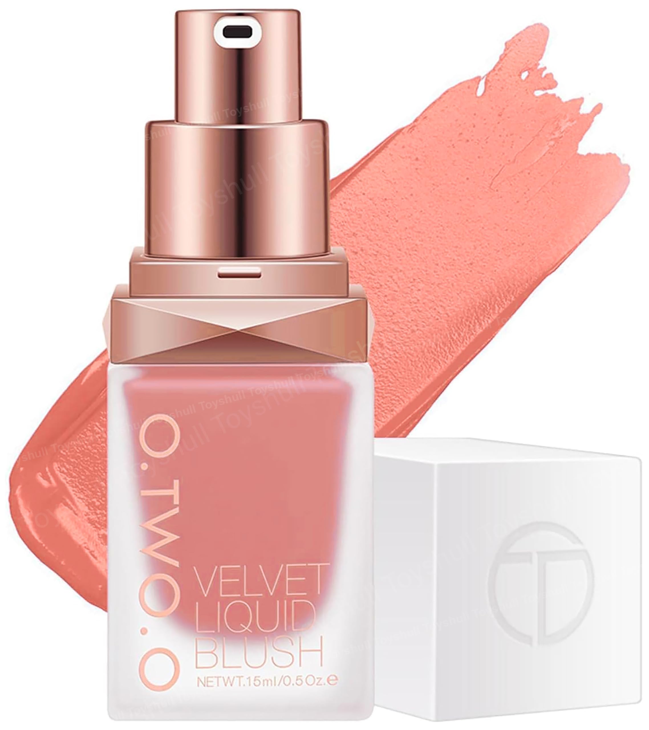 TOYSHULL O.TWO.O Liquid Blusher - Intense Pigmentation, Waterproof, Long-Lasting, Easy To Apply Makeup Blush, girls make up, glow up, gift - (SALMON PINK, 15ml)