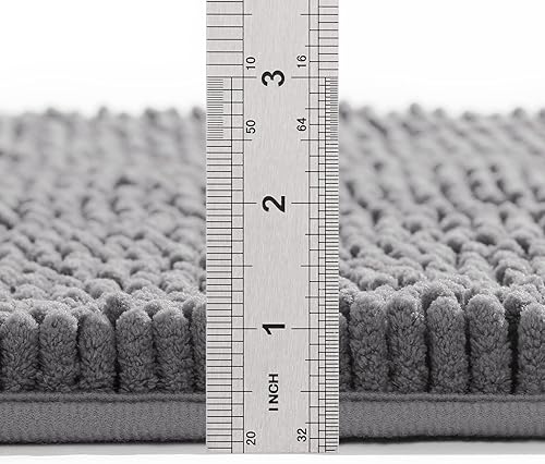 Miniatura 2 de SERISSA Juego de 2 alfombras de baño, absorbentes para baño, de felpilla antideslizante, juego de alfombras de baño en forma de U + alfombra de