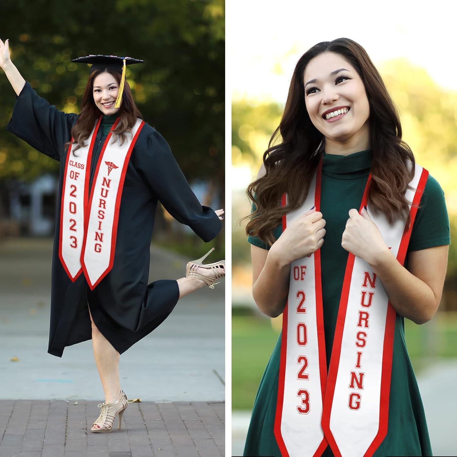 Miniatura 6 de Vansolinne 2023 Nurse Graduation Stole Class of 2023 Nursing School Graduate Sash Nurse RN Graduation Gift Idea