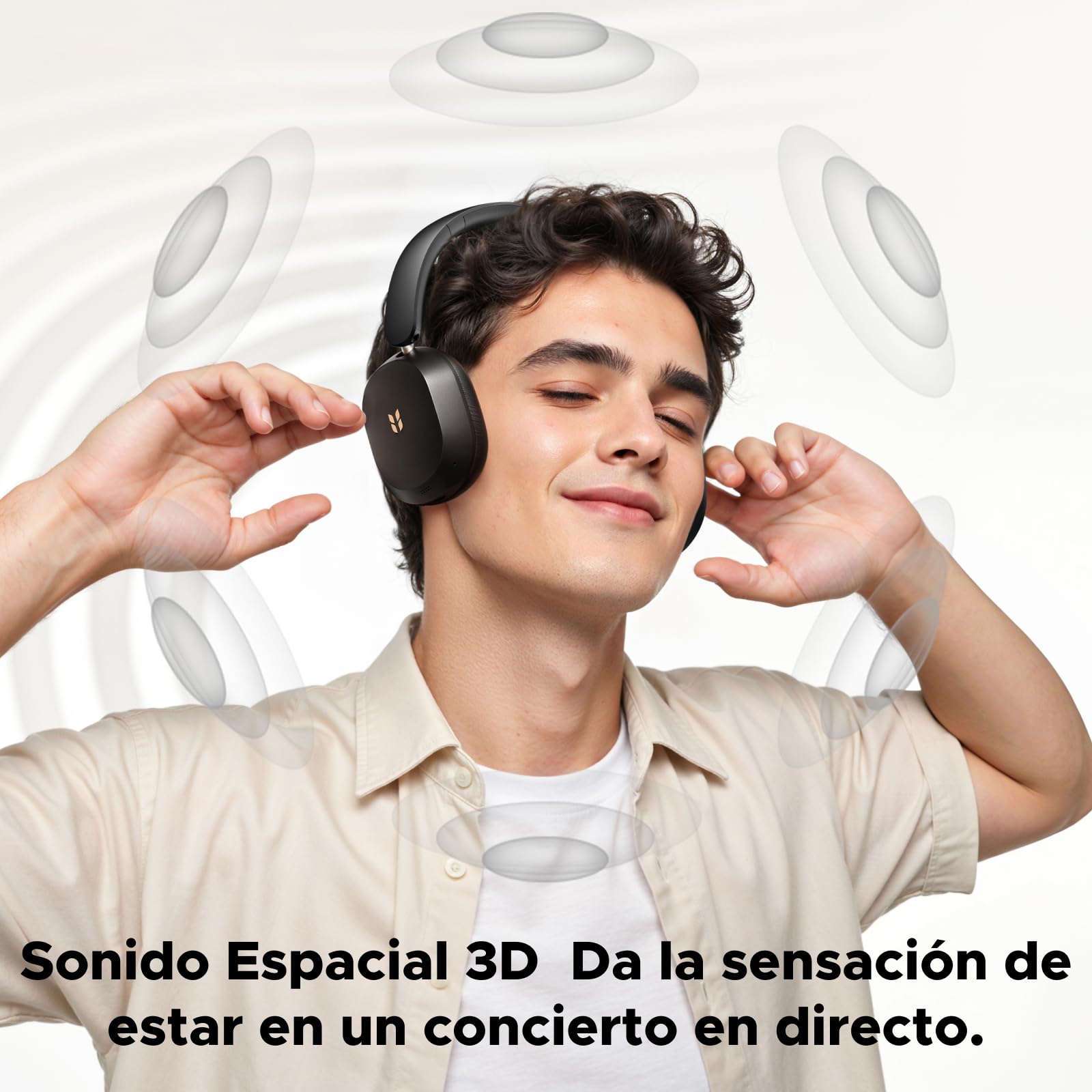 UGREEN HiTune MAX 5s Auriculares Inalambricos Bluetooth ANC 45dB Hi Res | Cascos Cancelación de Ruido Adaptativa 112 Horas 5 Micrófonos BT 6.0 Audio Espacial Aplicación Compatible Conexión Multipunto