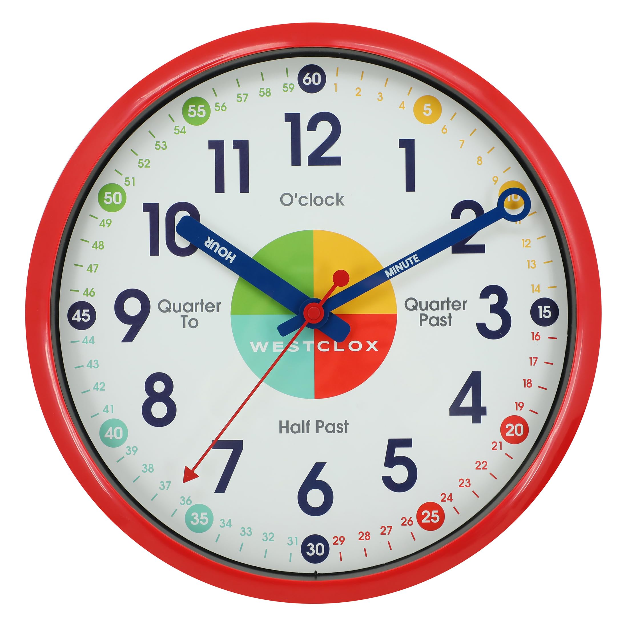 Horloge murale analogique Westclox 30,5 cm avec mouvement quartz silencieux