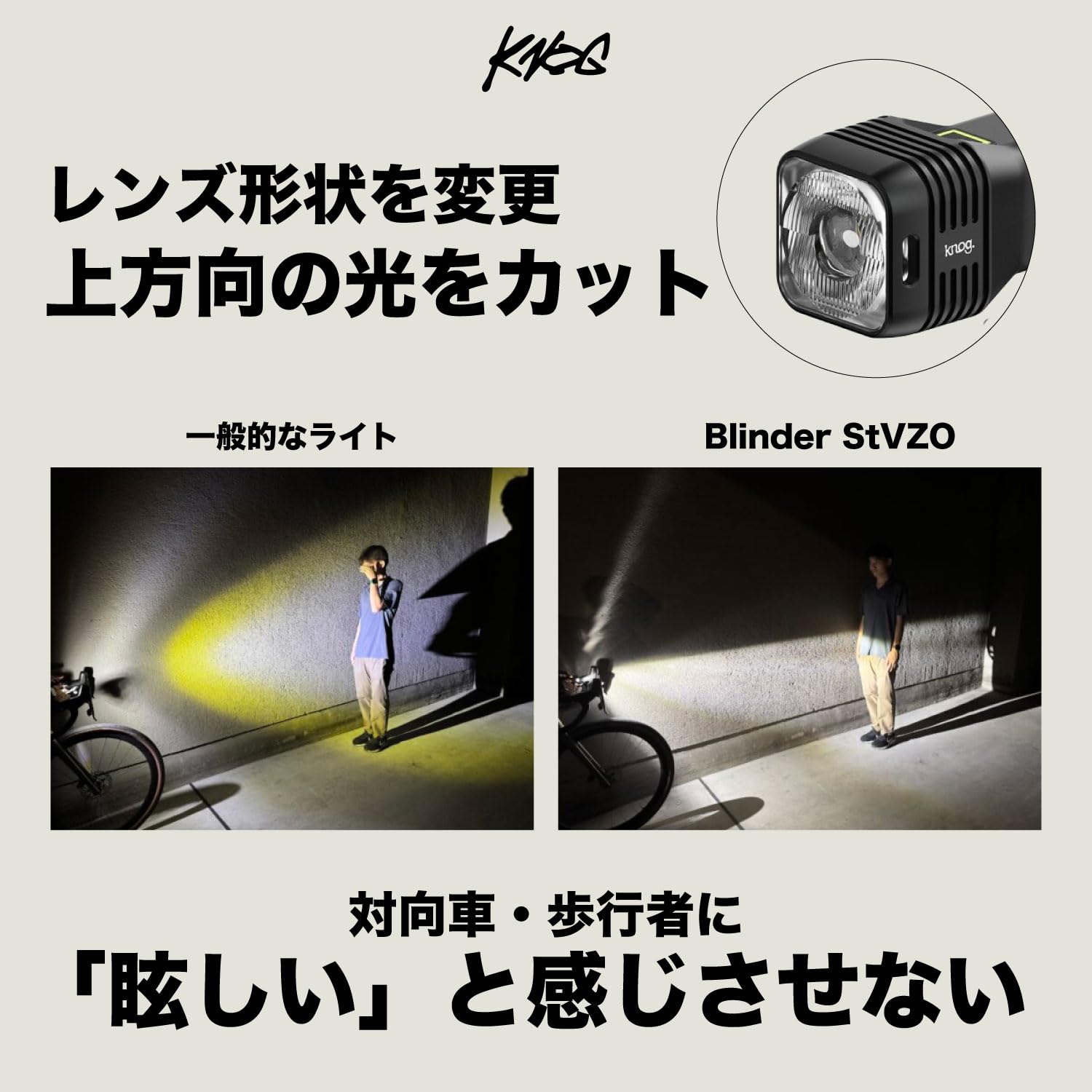 Amazon | KNOG(ノグ) BLINDER 自転車用フロントライト USB-C充電式 LED