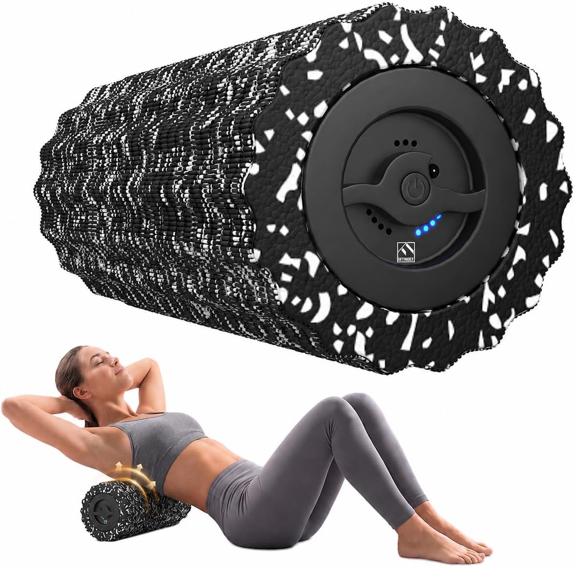 FITINDEX Vibrating Foam Roller for Exercise,4 Vibration Speeds,Rechargeable