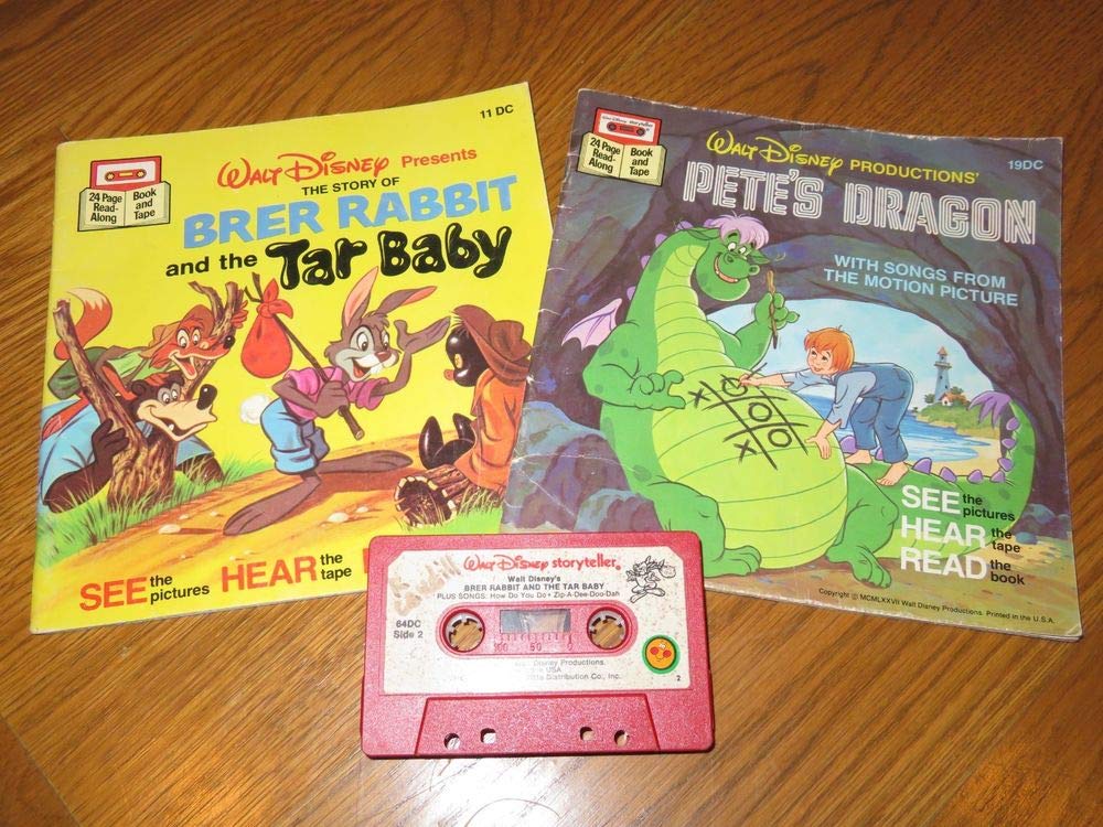 Walt Disney Presents The Story of Brer Rabbit and the Tar Baby and Walt Disney's Productions' Pete's Dragon With Songs From the Motion Picture 24-Page Read-Along Book and Tape Paperback – January 1, 1977