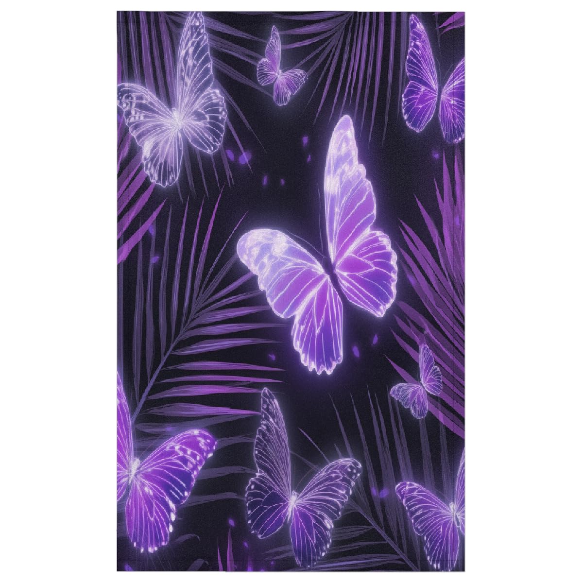 Torchons microfibre doux violet de qualité supérieure motif palmier 45x72