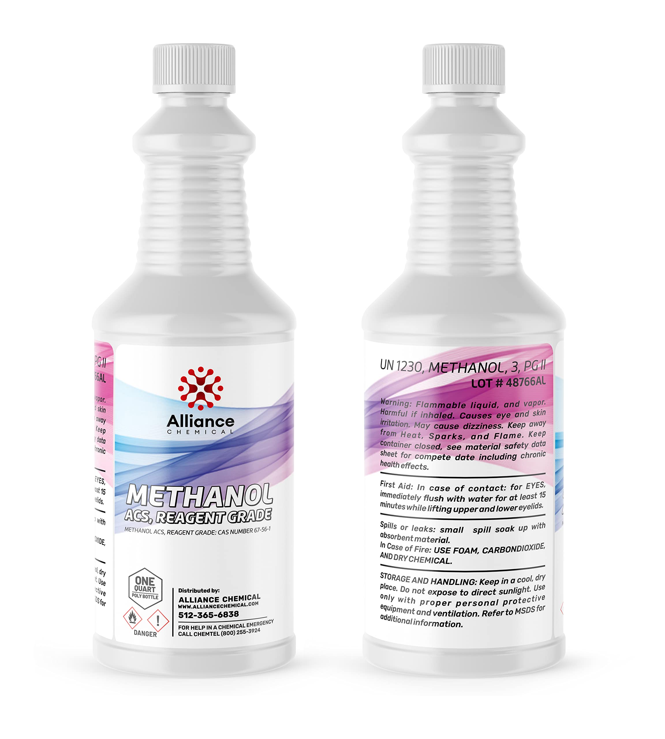 Methanol – ACS Reagent Grade - 1 Quart – Uses: Organic Synthesis, Fuel, Solvent, Antifreeze – Made in America – Alliance Chemical