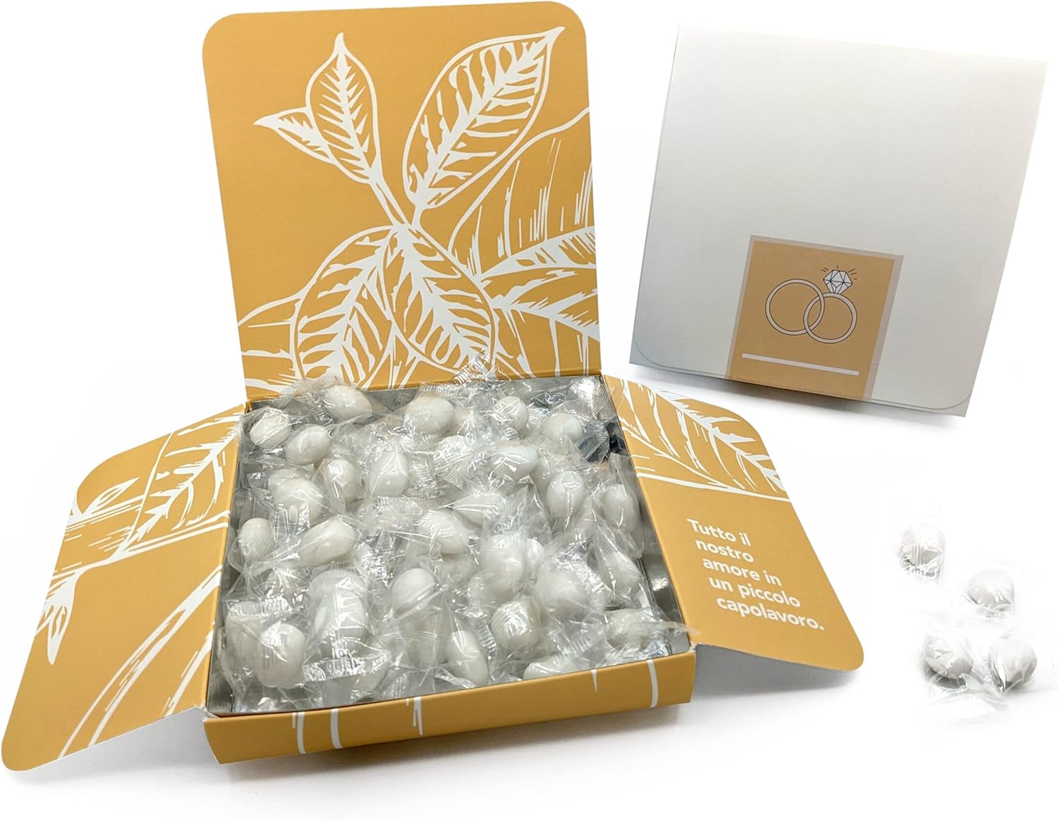 Confetti Arbues Artigianali BIANCHI Incartati Singolarmente Astuccio 400gr